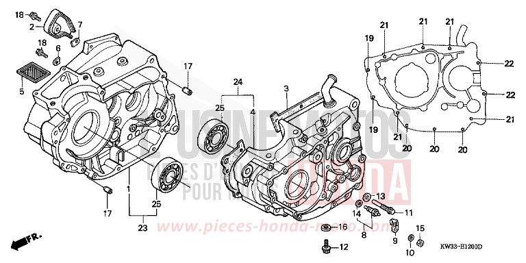 CARTER MOTEUR de Dominator 250 PEARL CRESCENT WHITE-A (NH139) de 1990